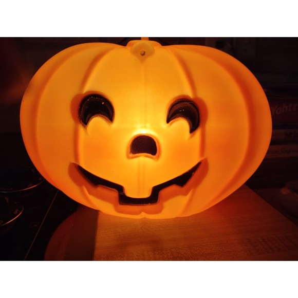 Vintage Lot of 3 Glow Lite Hanging Window Plug In Pumpkin Blow Molds In Boxes - Picture 10 of 13